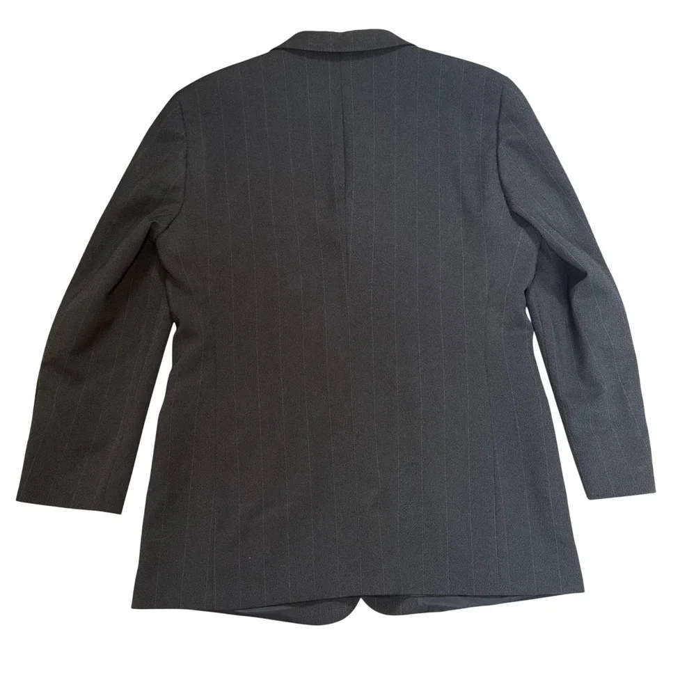 VTG Emporio Armani Italian Sport Coat Blazer Gray‎ Stripes Mens Size 42 Luxury
